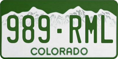 CO license plate 989RML