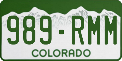 CO license plate 989RMM