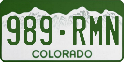 CO license plate 989RMN