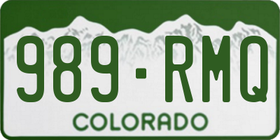 CO license plate 989RMQ