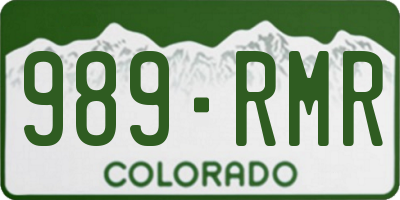 CO license plate 989RMR
