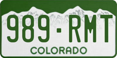 CO license plate 989RMT