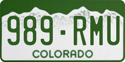 CO license plate 989RMU