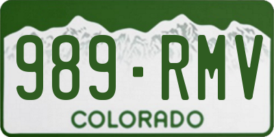 CO license plate 989RMV
