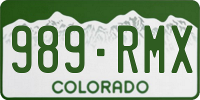 CO license plate 989RMX