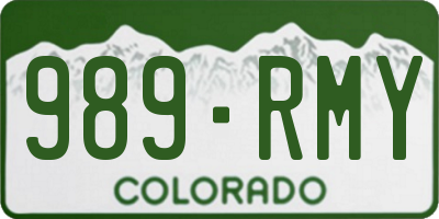 CO license plate 989RMY