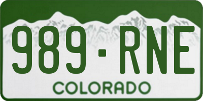 CO license plate 989RNE