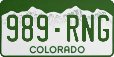CO license plate 989RNG