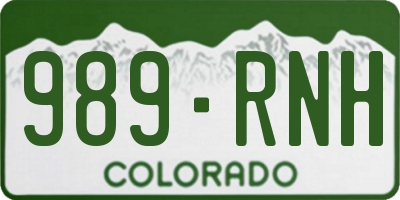 CO license plate 989RNH