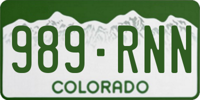 CO license plate 989RNN