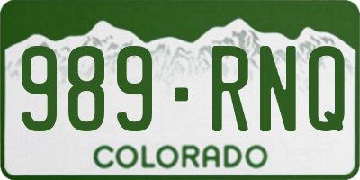 CO license plate 989RNQ
