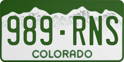 CO license plate 989RNS