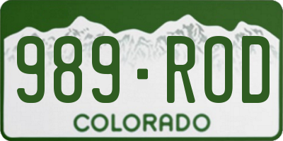 CO license plate 989ROD