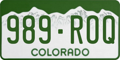 CO license plate 989ROQ