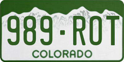 CO license plate 989ROT