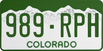 CO license plate 989RPH