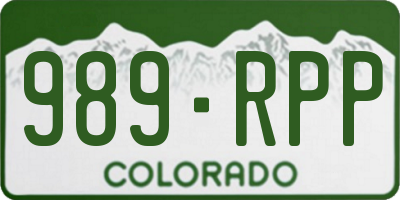 CO license plate 989RPP