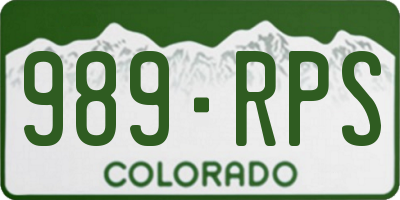 CO license plate 989RPS