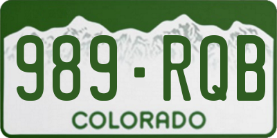 CO license plate 989RQB