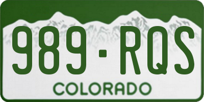 CO license plate 989RQS