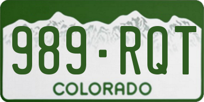 CO license plate 989RQT