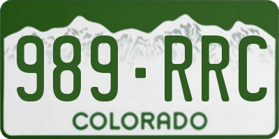 CO license plate 989RRC