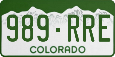 CO license plate 989RRE