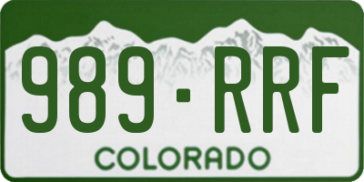 CO license plate 989RRF