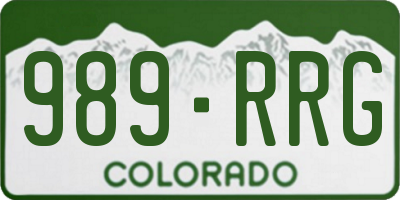 CO license plate 989RRG