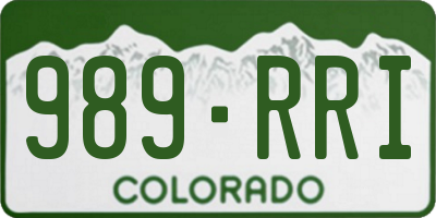CO license plate 989RRI