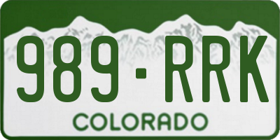 CO license plate 989RRK