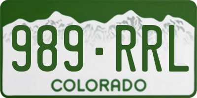 CO license plate 989RRL