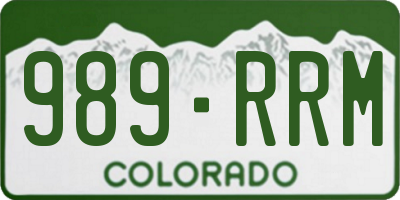 CO license plate 989RRM