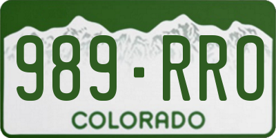 CO license plate 989RRO