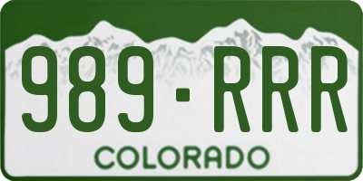 CO license plate 989RRR