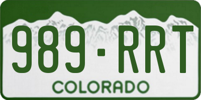CO license plate 989RRT