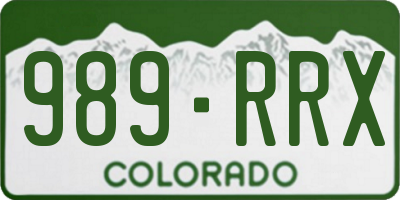 CO license plate 989RRX