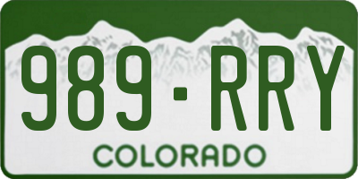 CO license plate 989RRY