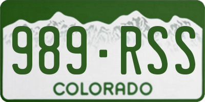 CO license plate 989RSS