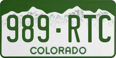 CO license plate 989RTC