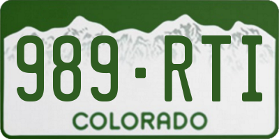 CO license plate 989RTI