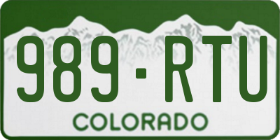 CO license plate 989RTU