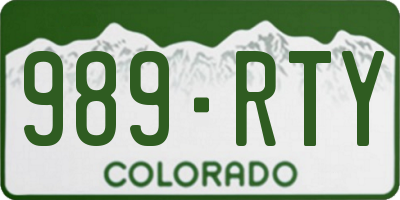 CO license plate 989RTY
