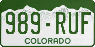 CO license plate 989RUF