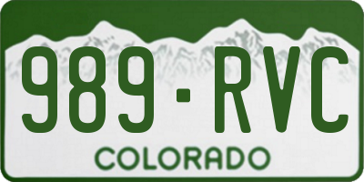 CO license plate 989RVC