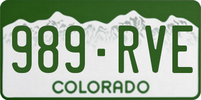 CO license plate 989RVE