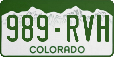 CO license plate 989RVH