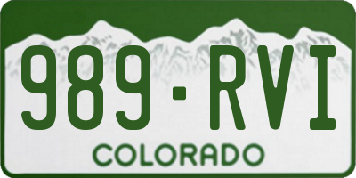 CO license plate 989RVI