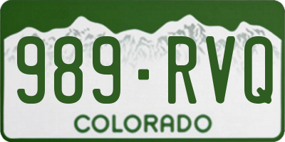 CO license plate 989RVQ
