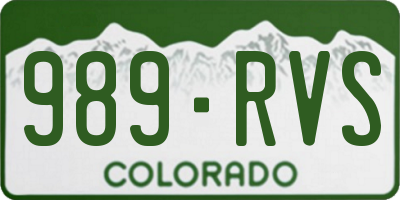 CO license plate 989RVS